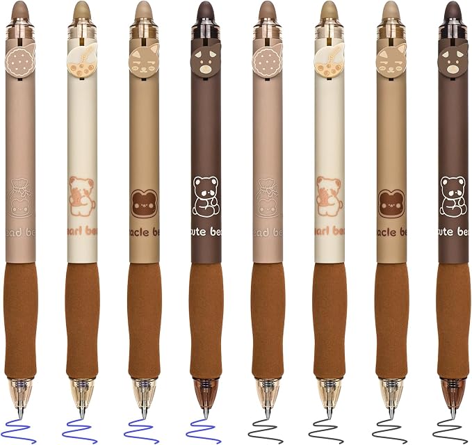 BAYTORY 8Pcs Cute Retractable Erasable Gel Pens, Smooth Writing Comfortable to by BAYTORY