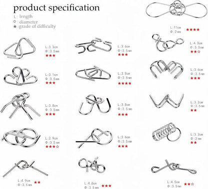 Metal Wire Puzzle Set of 24 - Image 3