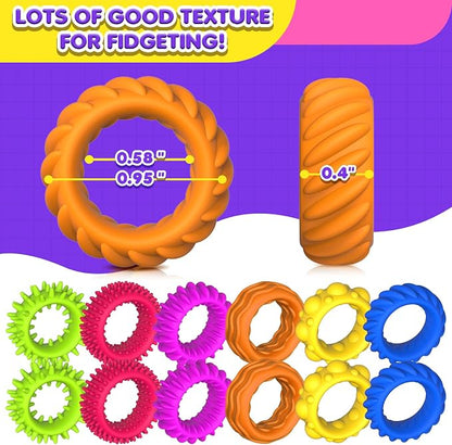 Fidget Toys Sensory Rings for Kids: Fidget Ring 18 Pack - Image 6