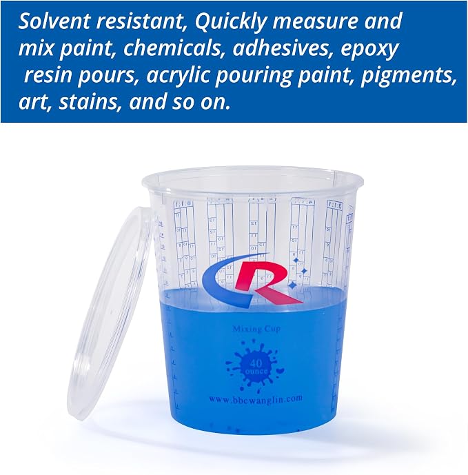Paint Mixing Cup 40 Ounce, Accurate Measurements in Ratios and OZ. and ML - Image 3