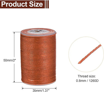 uxcell Round Leather Sewing Waxed Thread, 55m / 60 Yards Wax Polyester String - Image 2