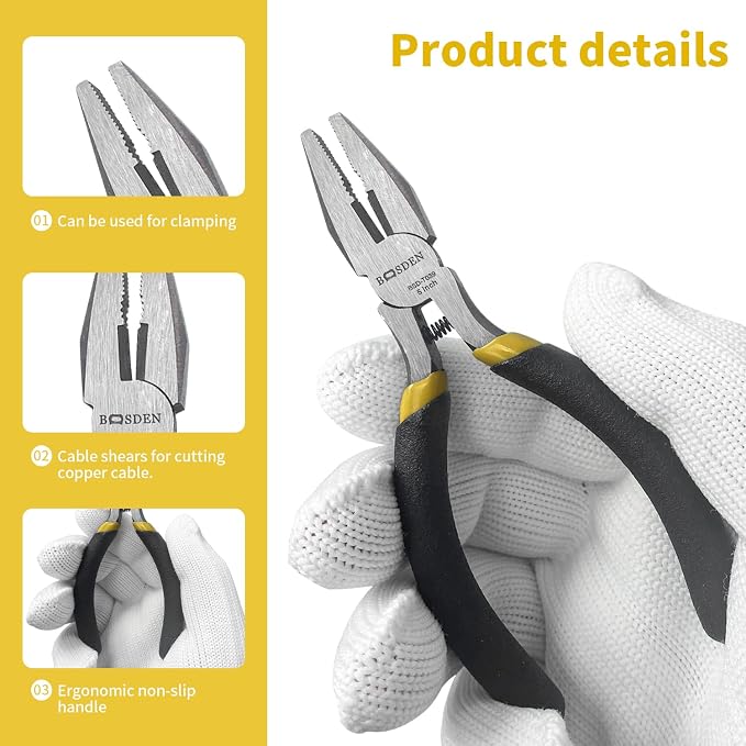 BOOSDEN Mini Lineman's Pliers, 5 Pack, 5 Inch High Leverage Cutting Pliers - Image 3