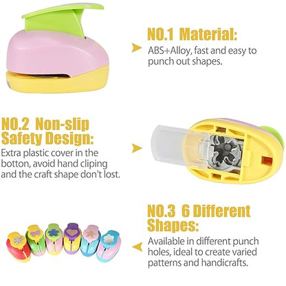 6 Pcs Colorful Craft Hole Punch - Image 3