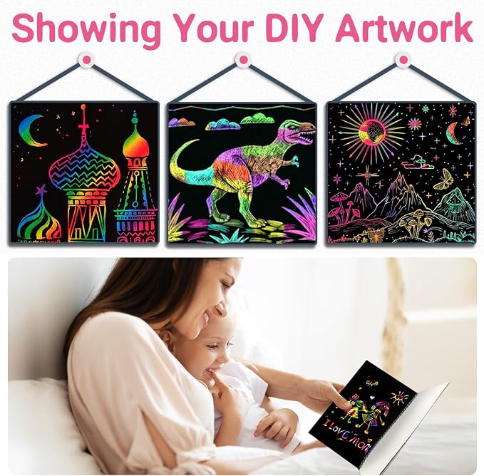 ZMLM Scratch Paper Art Craft: 2 Pack Rainbow Scratch Set - Image 8