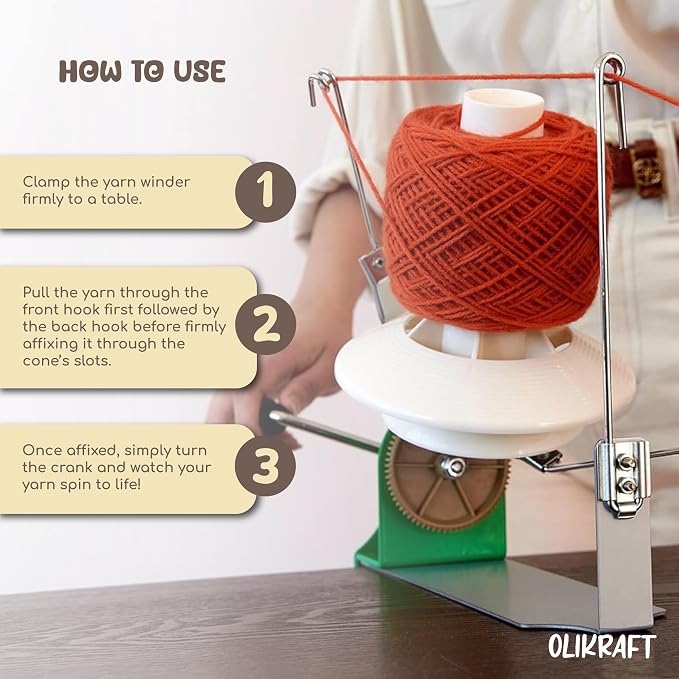Olikraft Large Yarn Winder Large Capacity 10-16 oz - Image 3