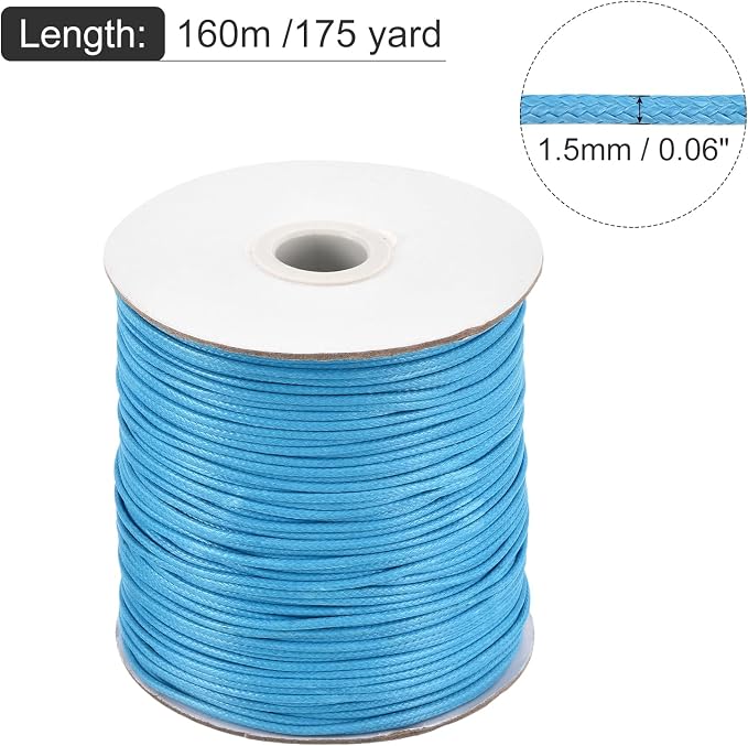 MECCANIXITY Waxed Cord 1.5mm Waxed Polyester Cord 175 Yard Wax String - Image 2