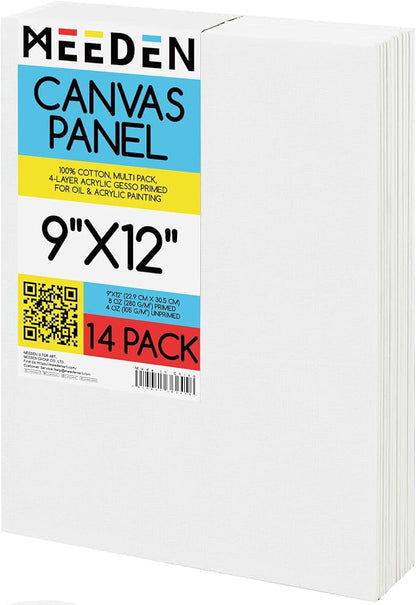 MEEDEN 14-Pack 100% Cotton Canvas Boards by MEEDEN