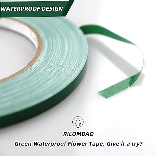 4 PCS Green Floral Tape, 0.25" Flower Stem Wrap Tapes, Waterproof Florist Tape - Image 4