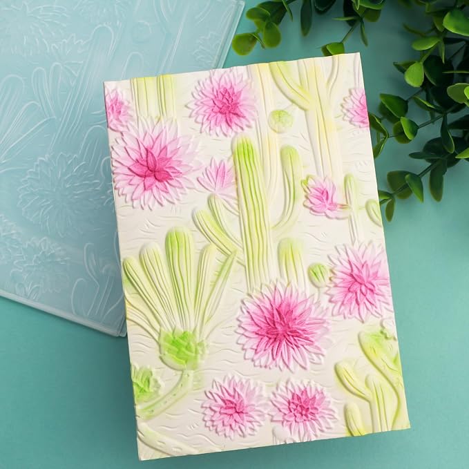 BAOFALI 3D Embossing Folder for Card Making, Beautiful Cactus and FlowerClear - Image 4