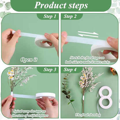 Phinus 9 Rolls Floral Tape, 1/2 Inch x 30 Yard Flower Tape, Bouquet Stem - Image 5