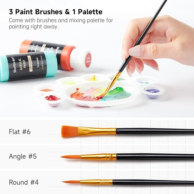 Shuttle Art Acrylic Paint, 25 Colors Acrylic Paint Set, 2oz/60ml Bottles - Image 8
