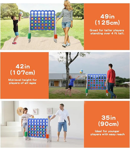 UNICOO® Height Adjustable Jumbo 4-to-Score Game, 4 in A Row Game - Image 4