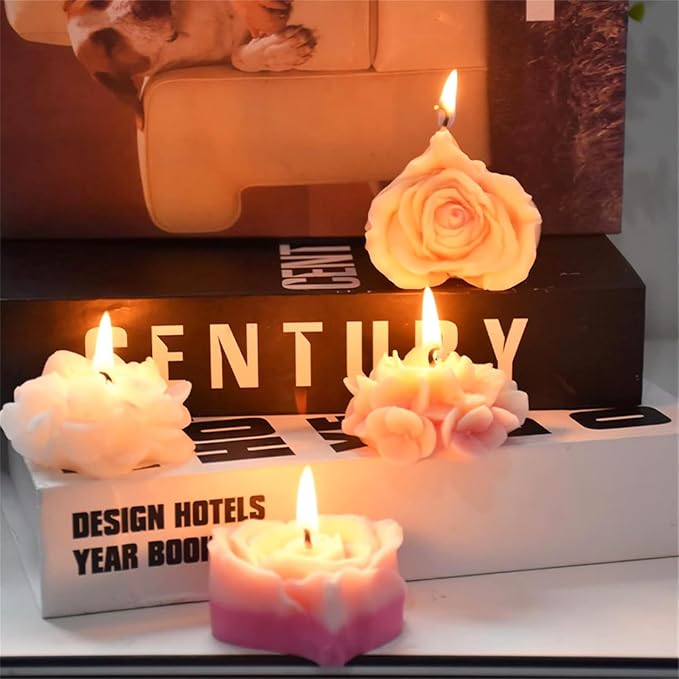 9 PCS Flower Candle Molds Rose Tulip Silicone Candle Mold Flower Shapes Moldes - Image 4