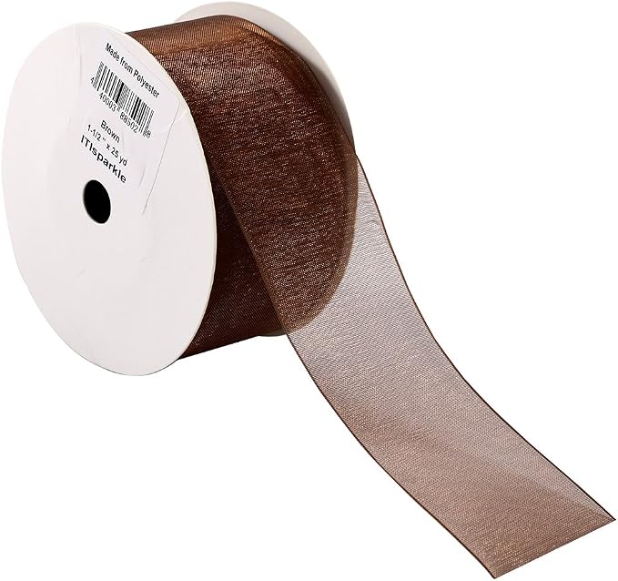 ITIsparkle 11/2" Inch Organza Ribbon 25 Yards-Roll Set by Joycrosso