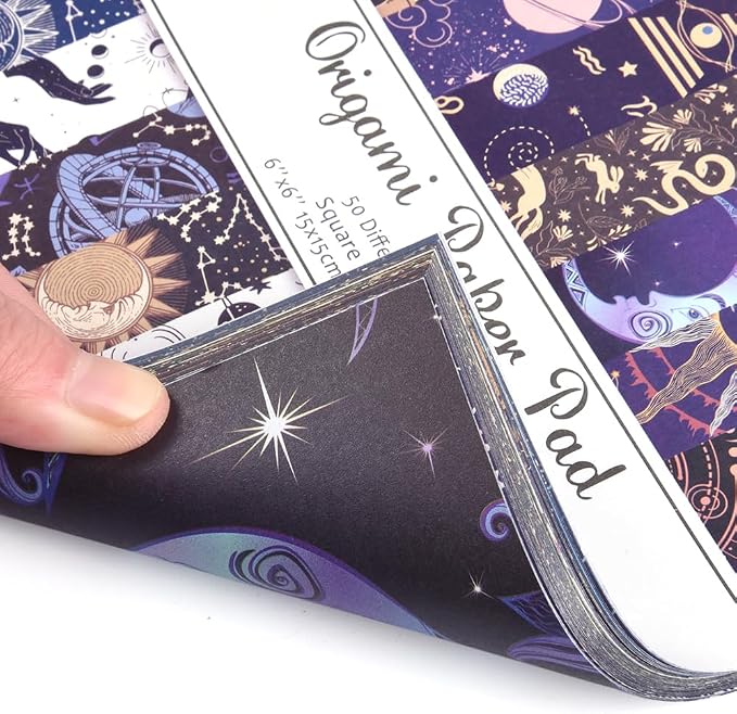 Origami Paper Kit 50 Sheets 70GSM 6 Inch Square Double Sided Color 50 Vivid - Image 7