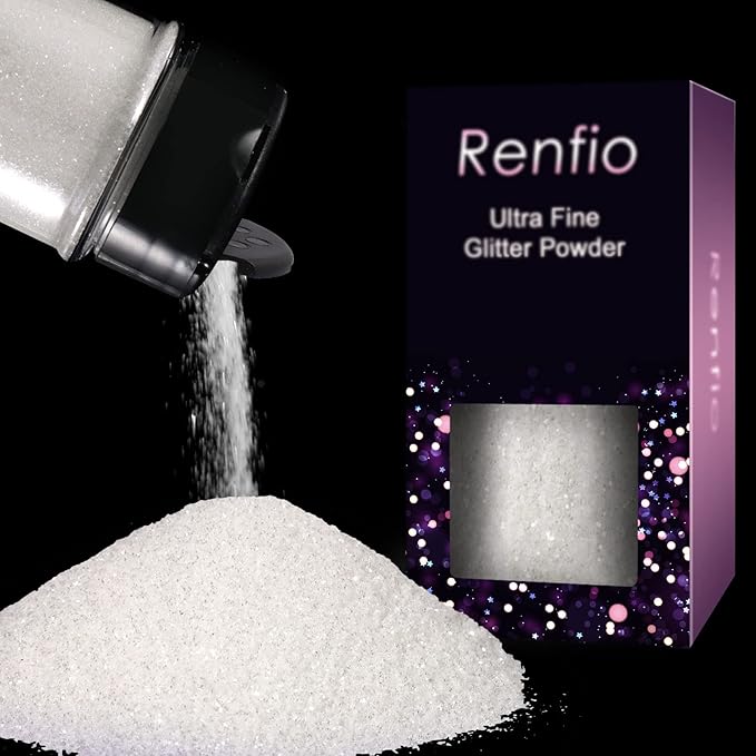 Renfio Ultra Fine Glitter Powder Metallic Resin Glitter 2.11 Oz PET Flakes by Renfio
