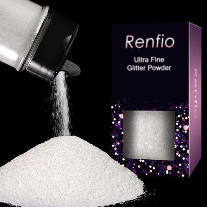 Renfio Ultra Fine Glitter Powder Metallic Resin Glitter 2.11 Oz PET Flakes by Renfio