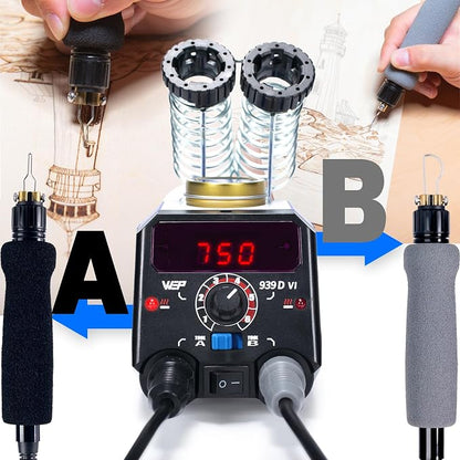 WEP 939D-VI Dual Pen Wood Burning Kit 250-750℃/482-1382℉ A/B Toggle Wood - Image 3
