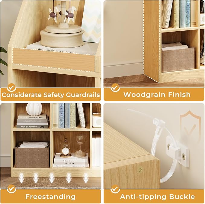 12-Cube Wooden Storage Bookcase - Image 3