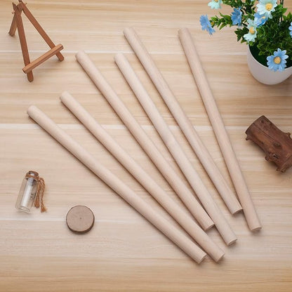 Wooden Dowel Rods Wood Dowels for Crafts, Unfinished Hardwood Sticks for Arts - Image 5