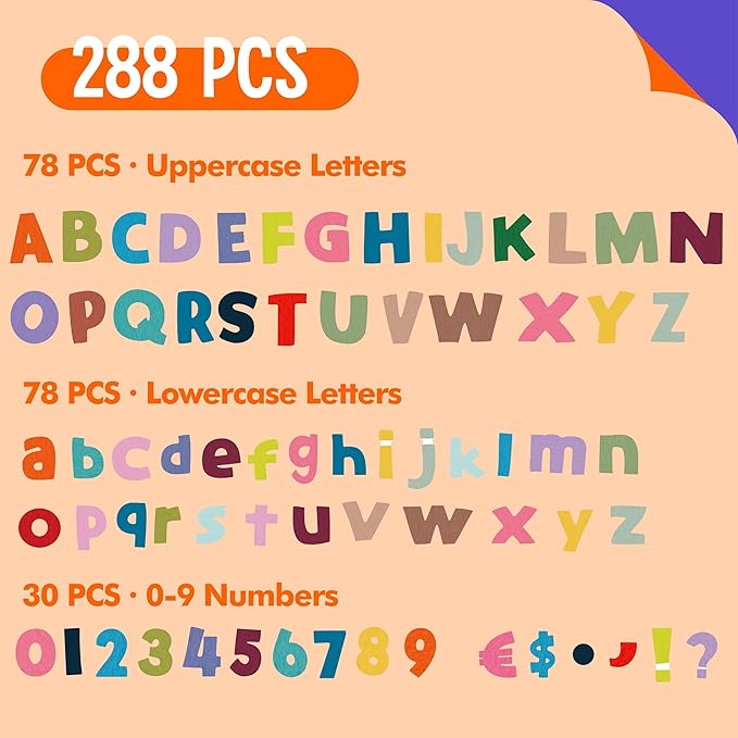 288 PCS Alphabet Combo Set, Large Size Letters Uppercase/Lowercase Letters - Image 2