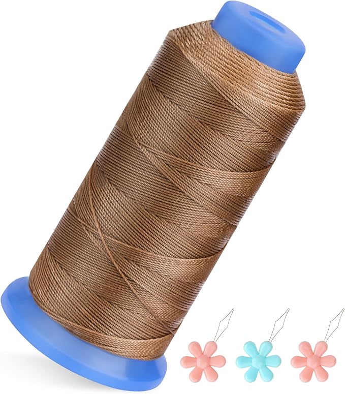 0.55mm Beading Threads, 490 Yards Round Waxed Threads Polyester Cord Waxed by SOCNITC
