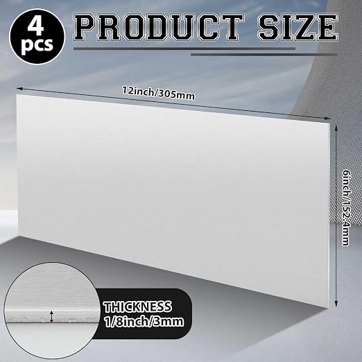 4 Pack 5052 Aluminum Sheet Metal 6" x 12" Aluminum Plate 1/8 Inch Thickness - Image 2
