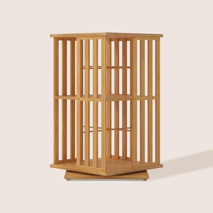 XIMN 360° Rotating Bamboo CD/DVD Shelf by ModernLivingPerfected