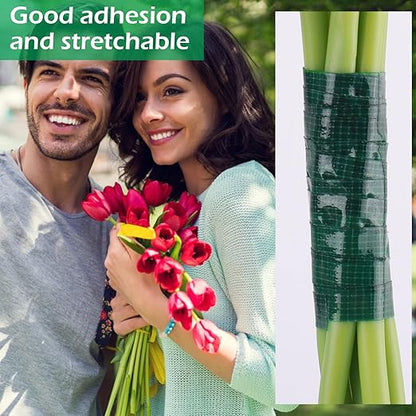 GLAMFIELDS Floral Tape Green, Flower Wrap Adhesive Waterproof Tape - Image 5