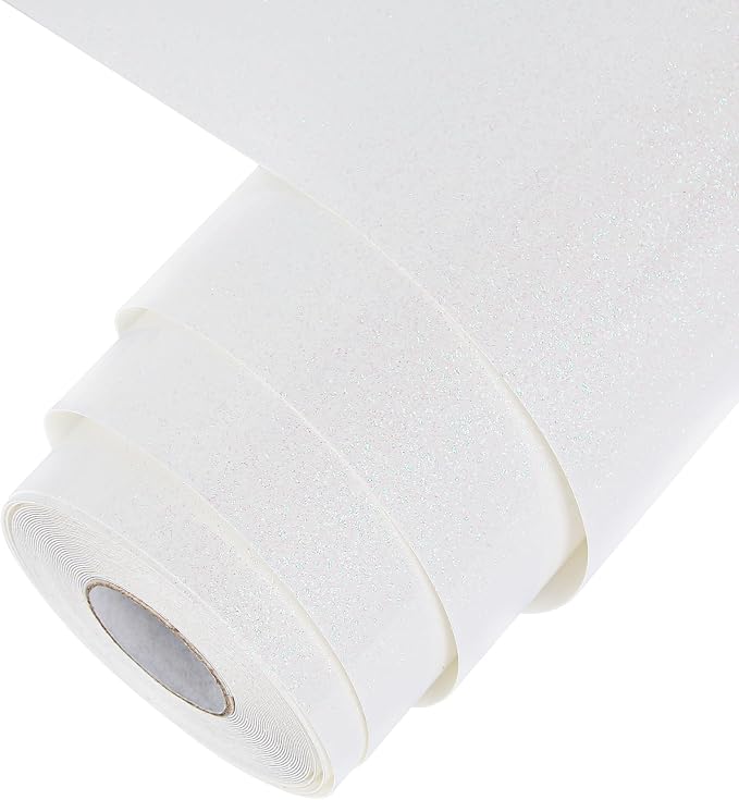 TORC Iridescent White HTV Heat Transfer Vinyl Roll 12 in x 20 ft Sparkly by TORC