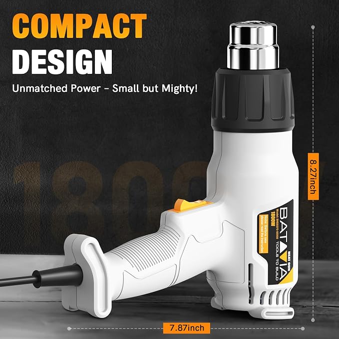 Heat Gun - BATAVIA Dual Protection Fuses 1800W Heavy Duty Fast Heat Hot Air Gun - Image 7