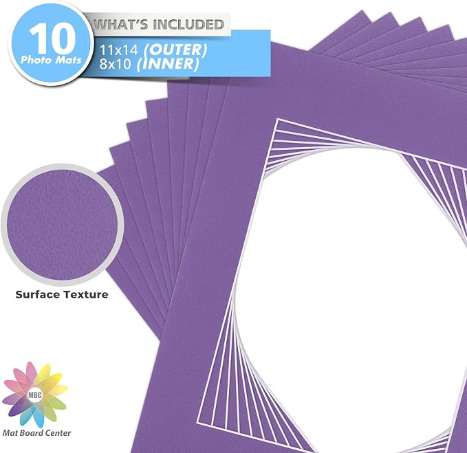 Mat Board Center, 11x14 for 8x10 Purple Color Mats - Image 4