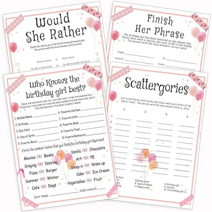 Birthday Party Games Set for Girls, Funny Girls Party Game, Girl Birthday‘s by ALodr