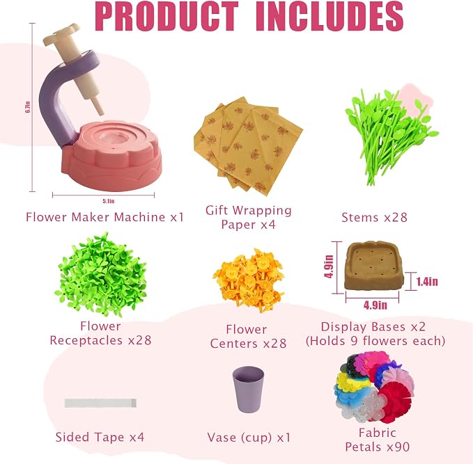 DIY Fabric Flower Bouquet Toy Set | Children's Handmade Materials Pack | STEM - Image 2