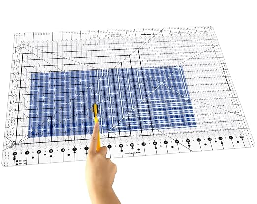 Quilting Ruler, 17-3/4in x 22in, Slotted Patchwork Ruler & Template, Non-Slip by Unknown