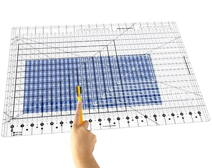 Quilting Ruler, 17-3/4in x 22in, Slotted Patchwork Ruler & Template, Non-Slip by Unknown