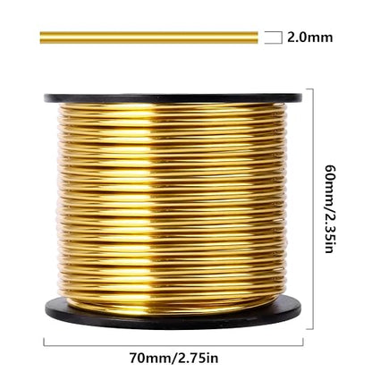 Aluminum Craft Wire, 95 Feet 2.0mm/ 14 Gauge Gold Bendable Soft Metal Aluminum - Image 3