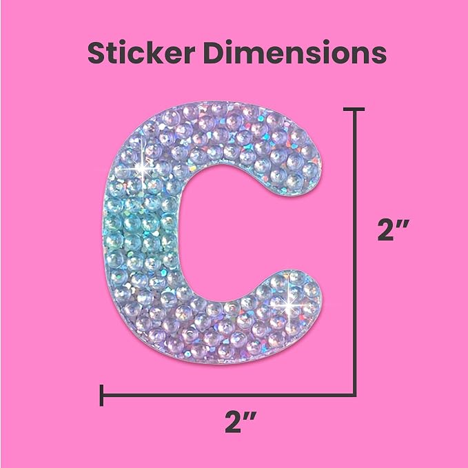 StickerBeans® Rhinestone Alphabet Letter Sticker C - Image 4