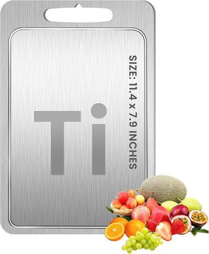 Titanium Cutting Board with Juice Groove-Pure Titanium Cutting Boards by Unknown