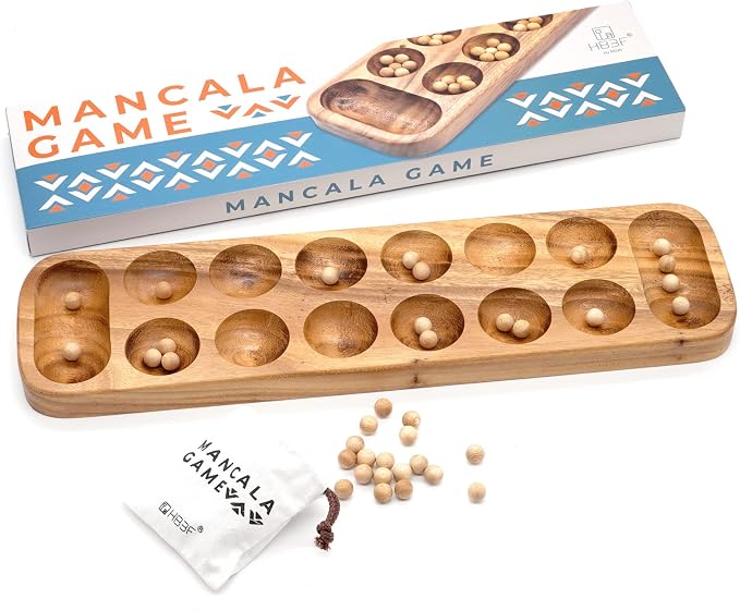 BSIRI Mancala Wooden Classic Board Game Entertainment - Image 9