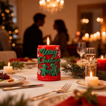1PCS Christmas Candle Mold, Pillar Snowman Christmas Resin Silicone Molds Kit - Image 6
