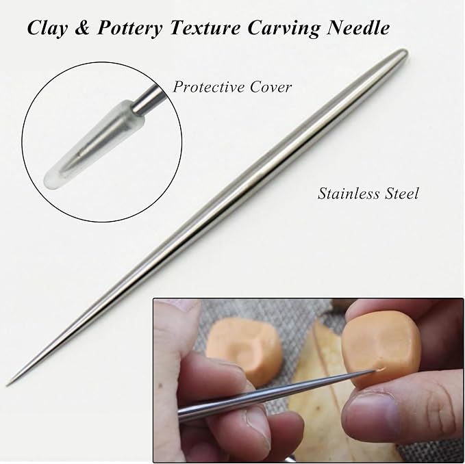 4 PCS Clay Needle Tools Sculpting Ceramics Pottery Carving Tools - Image 4