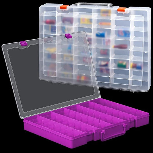 Juexica 2 Pcs Large 48 Grids Plastic Storage Bead Organizer Box, Tackle Box by Juexica