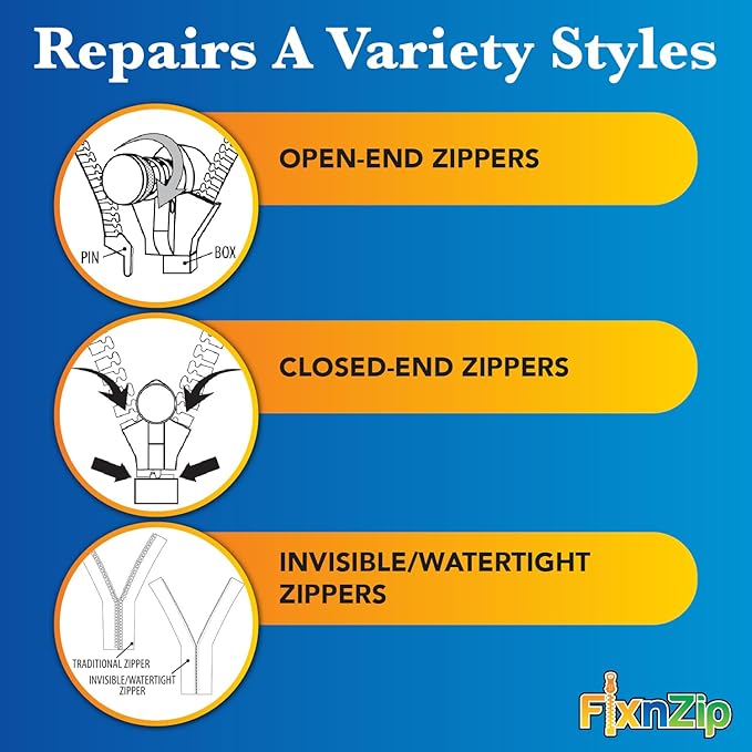 FixnZip - See Size Guide - Universal Zipper Repair Kit - Image 4