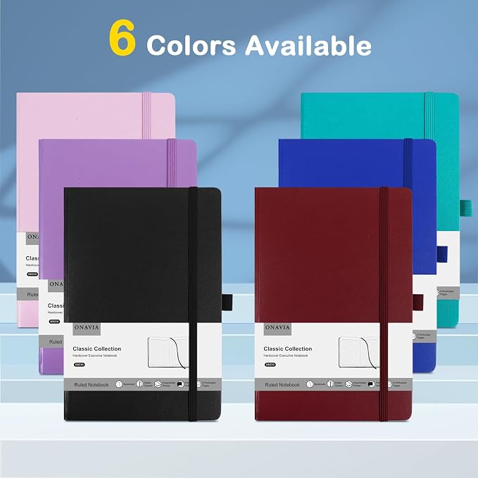 6 Pack Lined Journal Notebooks for Work, A5 Size 100 GSM Thick Paper, Classic - Image 7