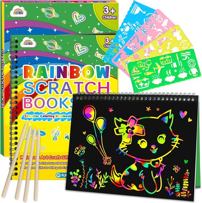 ZMLM Scratch Paper Art Craft: 2 Pack Rainbow Scratch Set by ZMLM