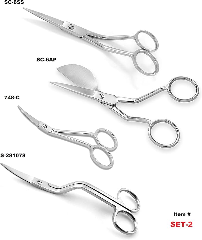 4 Pcs Professional Embroidery Duckbill Applique Scissors - Image 6