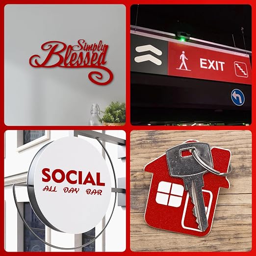 Laser Engraving Blank Red ABS Double Color Plastic Sheet, 11.8x6.49x0.05 inch - Image 5