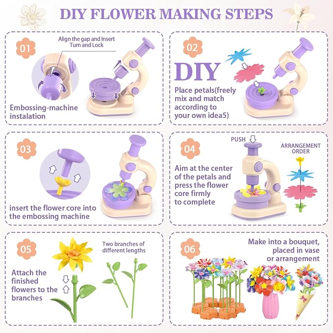 Fabric Flower Bouquets Toys, DIY Arts and Crafts Toys - Image 3