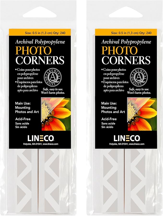 Lineco Archival Polypropylene Mounting Corners, Pressure Sensitive Acid-Free by Lineco